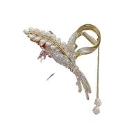 2pc Female Flower Pearls Tassel Hair Clip Back Of Head Women Temperament Korean Style Accessories Headwear(F-1 PC)