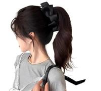 2pc French Satin Large Bow Hair Clip, Sweet Women's Shark For Ponytails(A7)