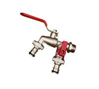 2Pc Garden Tools Brass Water Faucet 1/2" Outside & Inside Easy Turn On/Off Lever Handle Watering Supply Taps Ball Valve Pour Jardin