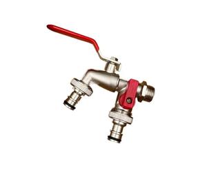 2Pc Garden Tools Brass Water Faucet 1/2" Outside & Inside Easy Turn On/Off Lever Handle Watering Supply Taps Ball Valve Pour Jardin