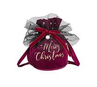 2pc Gift Bag Warm Winter Christmas Velvet Safe Fruit Gift Bag Christmas Decorations Children's Candy Bag (Color : Green Size : 17 * 16cm) (Wine Red 17 * 16cm)