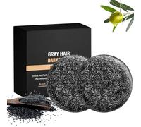 2PC Gray Hair Reverse Bar Soap,Mane Gray Reverse Bar for Men Women Black Soap for Gray Hair Coverage,Shampooing Solide,Natural Darkening Shampoo Soap for Hydrating & Moisturizing Vegan,pH balanced