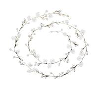 2pc Handmade Shell Pearl Flower Bride Wedding Hairband Crystal Headband Hair Accessories(Gold)