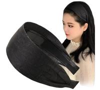 2pc Headband With Wide High-end Hairband Cover White Hair And Decorate Hair Accessories Headbands For Women(Black)