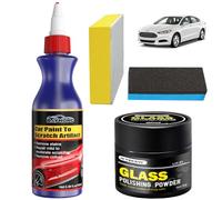 2PC Kit de Polissage de Voiture, Efface Rayure Voiture, Poudre de polissage de Verre, Réparation pour Rayures de voiture, éliminateur de rayures