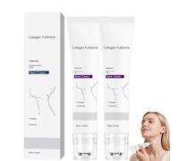 2PC Magec Cream, Corakio Creme Liftante Cou & Decollete Roll-On, Magic Collagen Fullerene Neck Creams with Rollers for Crepey Skin, Tighten & Lift Neck Cream, Reduces Wrinkles, Fine Lines, Double Chin
