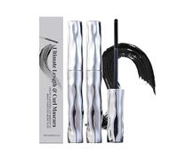 2PC Mascara Waterproof Noir, 2025 Mascara Volume, Imperméable Mas cara Fibre de Soie 4D Mas-cara Effet Waterproof Longue Tenue Naturel 3D Curling Eyelash Pour Mariage Soirées