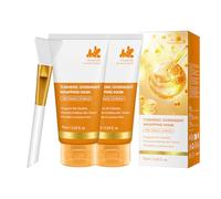 2PC Masque visage au collagène et au curcuma, masque visage peel-off au collagène à laisser poser toute la nuit avec, enrichi en rétinol de curcuma et en vitamine C, pour un teint uniforme