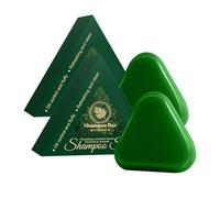 2PC Nature Triangle Shampooing Bar, Natural Usman Grass Glutin Rice Rice Water Solid Shampoo Bar, Produits de soins du cuir chevelu Léger, apaisant et renforce les cheveux pour les femmes et hommes