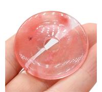 2pc Naturel Stone Gem Round Perles semi-trous Craft Retro Ol Makingdiy Collier Bracelet Bijoux Charme Gift 1pcs 40x40mm Crystal (Couleur: Rose Quartz)