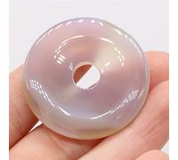 2pc Naturel Stone Gem Round Perles semi-trous Craft Retro Ol Makingdiy Collier Bracelet Bijoux Charme Gift 1pcs 40x40mm Crystal (Couleur: Rose Quartz)