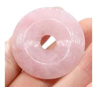 2pc Naturel Stone Gem Round Perles semi-trous Craft Retro Ol Makingdiy Collier Bracelet Bijoux Charme Gift 1pcs 40x40mm Crystal (Couleur: Rose Quartz)