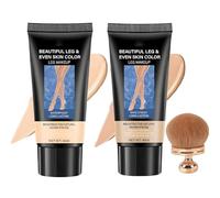 2PC O'cheal Fond De Teint Jambes Waterproof Leg Makeup with Brush,O'cheal Body Coverage Perfector Long-Lasting Sweat-Proof Coverage Concealer,Body Makeup Waterproof No Transfer,Sweatproof (01#+02#)