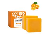 2PC Orange Whitening Exfoliating Brightening Soap, Mild Enzymatic Formula, Lightening Soaps, Oil Control Anti-Spot Facial Soaps
