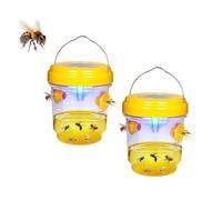 2PC Piège à Guêpes Insectes, Piege Frelon Asiatique, Attrape-Guêpes Amovible et Réutilisable, Piège à Vivant à Double Canal, pour Exterieur Jardin Balcon, sans Attractif Chimique