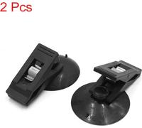 2pc Plastique Noir Ventouse Pare-Brise Carte Rideau Clip pour véhicule