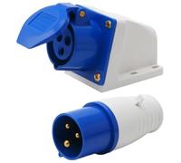 2pc-Prise industrielle 16A 3 broches 220-250V étanche IP44 2P + E 3 phases 16A adaptée aux camping-cars, caravanes, camping-cars