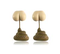 2pc Reusable Silicone Tea Infuser Creative Poop Shaped Funny Herbal Tea Coffee Filter Diffuser Stra