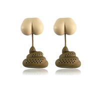 2pc Reusable Silicone Tea Infuser in Playful Poop Shape for Herbal Tea Coffee Filtering and Diffusing Use