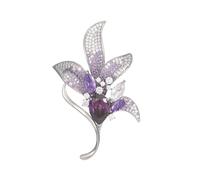 2pc Rhinestone Flower Bouquet Brooches For Women Men Elegant Temperament Crystal Brooch Pins Office Party Jewelry Gift(Color2)