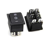 2pc Rocker Switch Power Switch Boat 3 Position 6Pin Button Latching with Lamp Light KCD4 31x25mm On-Off-on DIY
