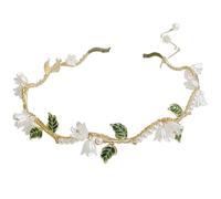 2pc Simple Personality Pearl Lily Of The Valley Headband Fairy Hair Bundle Headdress