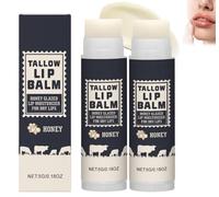 2PC Tallow Lip Balm, Baume à Lèvres Nourrissant Naturel, Lèvres Stick Bio,Baume Lévres Réparateur, Pour Apaise Lévres Gercées Et Abîmées, Hydratation Longue Durée, Hydratant Nourrisant Soin Des Lèvrés