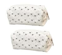 2PC Trousse à Crayons nœud | Trousse Scolaire Fille à Crayons | Trousses Rangement cosmétiques et Maquillage avec Fermeture éclair | Trousses Ecole Fille Rangement esthétique Papeterie avec nœud