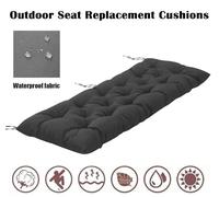 2pc Waterproof Bench Cushions for Outdoor/Indoor Furniture, Tufted Wicker Chair Cushions Patio Porch Swing Replacement Seat Pad with Ties (Coussins de banc imperméables for meubles d'intérieur et d'ex