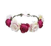 2pc Women Flower Crown Adjustable Bride Wedding Floral Headband Handmade Hair Band For Festival Party(Desert Camouflage)
