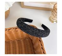 2pc Women Retro Elegant Plaid Wide Hairbands Girl Sweet Hair Decorate Headband Hair Hoop Fashion Wild Hair Accessory(Black grid)