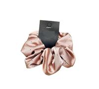 2pc Women Silk Scrunchie With Rhinestones Elastic Satin Hair Band Big Tie Balck Crunchy For Accessories(A01-2 Pink)