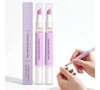2pc Yiueoiar Cuticle Oil Pusher Pen,Ceramic Cuticle Oil Pusher Pen,3 in 1 Cuticle Remover Pens for Nails, Nail Care Buffer Pens with Micro-Dosin Oils,Dry & Damaged Nails,Moisturize Strengthen Brighten