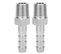 2pcs 1/4 pouce en acier inoxydable BSPT Connecteur de filetage mâle Joix de barbe Bargin Raccord de tuyau de tuyau pour l'équipement pneumatique (Bspt1 / 4-8 mm)