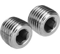 2pcs 1/4in NPT bouchon de tuyau mâle butées de filetage acier inoxydable intérieur Hex universel