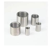 2PCS 1/8" BSPP Female Thread 304 Stainless Steel Pipe Fitting Full Socket Round Connector for Water Oil Air