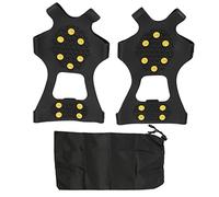 2pcs 10 Crampons de Dents Crampons d'escalade Crampons de Chaussures antidérapantes Crampons de Glace pour l'alpinisme Randonnée extérieure en Caoutchouc Durable (L)