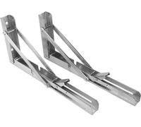 2pcs 10 Inch Folding Table Bracket Triangle Stainless Wall Mount Shelf Support