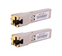 2PCS 1000BASE-T Gigabit SFP vers RJ45 Émetteur-récepteur modulaire Ethernet cuivre pour Cisco, Meraki, Ubiquiti, D / TP Link, Netgear, 1.25G SFP-T CAT5E / CAT6 jusqu'à 100 m Mikrotik S-RJ01