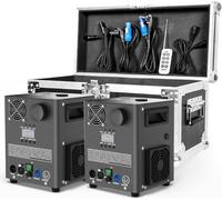 2PCS 1000W Machine pyrotechnique avec Flightcase, télécommande et écran LCD, équipement d'effets spéciaux DMX pour scène, machine à étincelles pour DJ, mariage, fête, concert, Noël