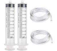 2PCS 100ml Plastique Seringue avec 1m Tube,en Plastique Réutilisable Seringue a Huile Seringue D’alimentation pour Mécanique et Bricolage