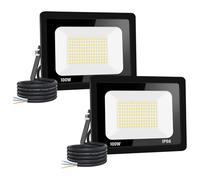 【2PCS】100W Projecteur LED Exterieur 10000LM IP66 Imperméable spot led exterieur Super Brillant Eclairage Extérieur Blanc Chaud(3000k) Sécurité spot led pour stades, usines, Parking, garage, jardi