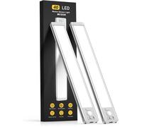 2pcs 10inch White Rechargeable Motion Sensor Light, Magnetic Dimmable Closet Cabinet Wireless Under Counter Lights Kitchen Stairs