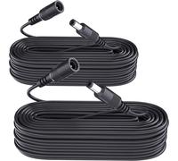 2pcs 10m Câble d'extension d'alimentation, câble d'extension DC 12V 5,5 mm x 2,1 mm Compatible avec l'adaptateur d'alimentation 12V DC ou Le Chargeur Mural pour caméra de sécurité CCTV (Noir)