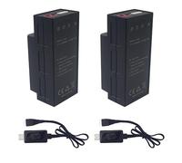 2PCS 11.1V 1050mAh 25C 3S Lithium Batterie T Plug &2PCS Ligne de Charge USB pour MJX H16 H16P H16E H16GT H16BM H16PL 14301 Voiture RC Voiture Miniature à Grande Vitesse pour Le Drift