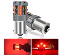 2Pcs 1156 LED rouge pour feux de freinage, ampoule de remplacement sans erreur CANBUS 7506 BA15S P21W pour feux antibrouillard arrière, feux de position arrière super brillant 30-SMD 25W 4000LM