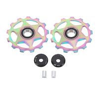 2pcs 11t aluminium alliage poulie roue jockey arrière dérailleur huile slick couleur vélo de montagne route vélo durable léger facile à installer 2