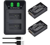 2Pcs 1200mAh EN-EL20 en EL20 Battery Batterie + LCD USB Charger for Nikon EN-EL20a,Nikon 1 J1,1 J2,1 J3,1 S1,1 V3,Coolpix A,P1000, 1 AW1 Cameras
