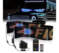 2pcs 120mmx595mm,Yeux de Diable pour Voitures, Grand Écran LED Flexible Programmable, Yeux LED pour Voiture, Écran Doux Avec ContrôLe par Application pour Voiture, Camion, Vitrine de Magasin