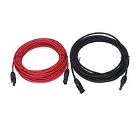 2PCS 12AWG 4 mm² Câble d'extension du Panneau Solaire Câble d'extension de l'adaptateur Solaire Rouge Noir avec connecteur mâle féminin 1000vdc (10m / 32,8 Pieds)